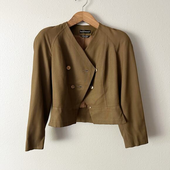 Harve Benard Golden Green Short Double Breasted Military Jacket‎ Women's Size 6 - Picture 7 of 12